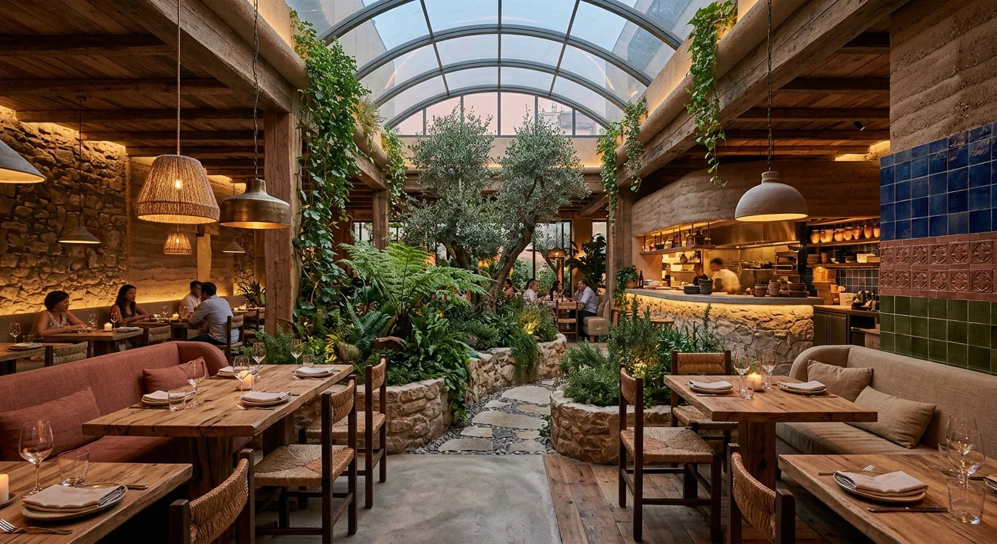 Restaurante mediterráneo en interior