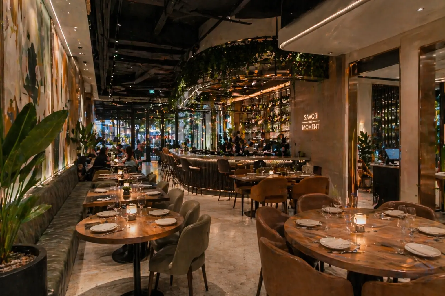 Interiorismo restaurante moderno proyecto ficticio