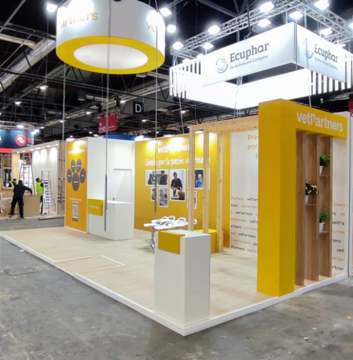 Stand para VetPartners en la feria Iberzoo + Propet, diseño corporativo y personalizado.